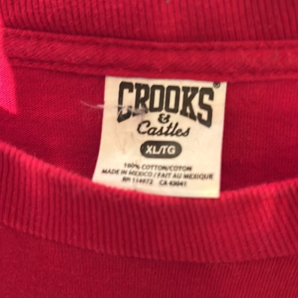 Crooks And Castles Red Long Sleeve Shirt Crewneck Size Large Graphic Logo - Picture 2 of 4